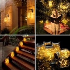 Triomphe Lampe Solaire Lampes Solaires Pour Bouteilles Mason Lights Lampes De Jardin Extérieures Lampes Suspendues Pour Bouteilles Lumières De Bocal En Verre Appliques Murales Lampes De Rue LED 20 Perles De Lampe, Lumière Chaude -Luminaire solaire Soldes 2022 32998351 5