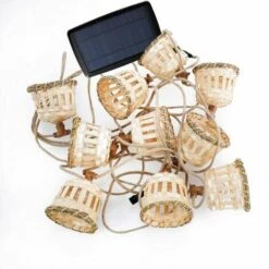 LÚZETE - GUIRLANDE SOLAIRE + BATTERIE RECHARGEABLE CÂBLE DE JUTE RECHARGEABLE AURORA - Naturel -Luminaire solaire Soldes 2022 33162379 2