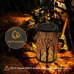 DEVENIRRICHE Lanterne Solaire 1 Pièce Pour L'extérieur, Lampe De Jardin Solaire Décorative étanche IP65, Décorations Extérieures De Lampe Solaire Pour Allée De Jardin, Terrasse Et Jardin De Noël (blanc Chaud) -Luminaire solaire Soldes 2022 33632812 4