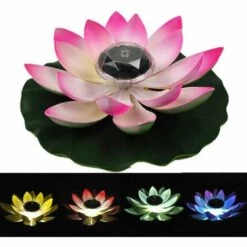 DEVENIRRICHE Lampe De Lotus Solaire à LED 7 RGB Lumière D'étang étang De Jardin Nénuphar Lotus Flottant