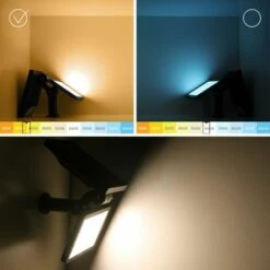 ALICE'S GARDEN Spots Solaires LED - Lot De 2. Batterie Lithium. Blanc Chaud. 960 Lumens. Luminaire Extérieur Résistant à L'eau. Projecteur Autonome à Recharge Solaire - Blanc Chaud -Luminaire solaire Soldes 2022 3398823 5