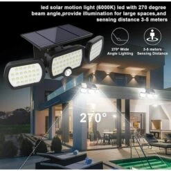BETTERLIFE Lampe Solaire Extérieur,(pack De 2) 74 LED, étanche IP65, éclairage Grand Angle 360 ​​°, Lumière Solaire Avec Détecteur De Mouvement, Pour Jardin, Entrée -Luminaire solaire Soldes 2022 34116447 4
