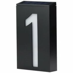 ASUPERMALL Lumiere Solaire De Numero De Maison, Lumiere De Numero De Maison Led, Applique Murale Solaire De Controle De La Lumiere, Numero 1