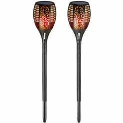 MONZANA Lampes Extérieur Solaires Led Avec / Sans USB Effet Flamme Lampes Solaires Jardin Extérieur 2 Pcs Set (en) -Luminaire solaire Soldes 2022 34540176 2