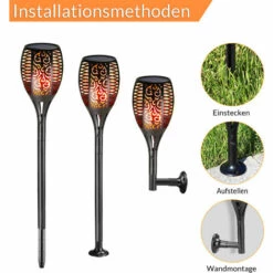 MONZANA Lampes Extérieur Solaires Led Avec / Sans USB Effet Flamme Lampes Solaires Jardin Extérieur 2 Pcs Set (en) -Luminaire solaire Soldes 2022 34540176 4