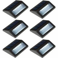BRIDAY Lot De 6 éclairages Solaires Pour Terrasse Extérieure, éclairage De Marche Solaire à LED étanche Pour Passerelles Murales De Clôture De Patio, Blanc Lumière Du Jour