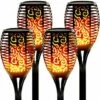 BARES Lampe Flamme Solaire étanches IP65 Torche De Jardin Lumières Solaire De Flammes Exterieur Décoration Pour Jardin Patio Chemins(4 Pack) - Lampes Solaires