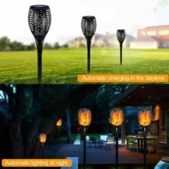 BARES Lampe Flamme Solaire étanches IP65 Torche De Jardin Lumières Solaire De Flammes Exterieur Décoration Pour Jardin Patio Chemins(4 Pack) - Lampes Solaires -Luminaire solaire Soldes 2022 34909113 4