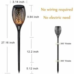 BARES Lampe Flamme Solaire étanches IP65 Torche De Jardin Lumières Solaire De Flammes Exterieur Décoration Pour Jardin Patio Chemins(4 Pack) - Lampes Solaires -Luminaire solaire Soldes 2022 34909113 5