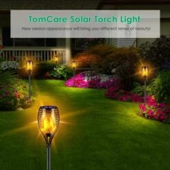 DONTODENT Lumière Solaire 96 LED Flamme Clignotante Lampe Torche Solaire 43 Pouces Éclairage Extérieur étanche Réverbère Solaire Paysage Éclairage Décoratif Marche/arrêt Automatique Jardin Cour Cour, 4 Pièces -Luminaire solaire Soldes 2022 34977376 4