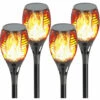 TODECO Lumières Flamme Solaire, IP65 étanche Torche Solaire Flammes Lampe, Sécurité Flamme Solaire Pour Jardin Auto ON/OFF 4 Pcs -Luminaire solaire Soldes 2022 35074828 1