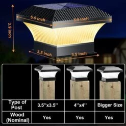THSINDE Lampes Solaires Extérieures Pour Poteaux, 3 Modes 28 Lampes Solaires Pour Poteaux De Clôture à LED, Adaptées Aux Poteaux En Bois 3,5x3,5, 4x4, 5x5 Et 6x6, Lumières De Poteaux De Décoration De Jardin Solaires Extérieurs étanches IP65 (2 Pièces) -Luminaire solaire Soldes 2022 35099577 4