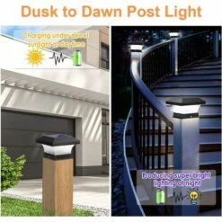 THSINDE Lampes Solaires Extérieures Pour Poteaux, 3 Modes 28 Lampes Solaires Pour Poteaux De Clôture à LED, Adaptées Aux Poteaux En Bois 3,5x3,5, 4x4, 5x5 Et 6x6, Lumières De Poteaux De Décoration De Jardin Solaires Extérieurs étanches IP65 (2 Pièces) -Luminaire solaire Soldes 2022 35099577 5