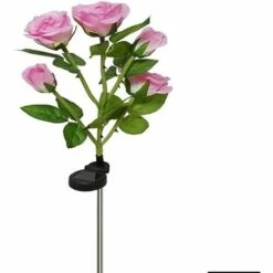 AIDUCHO Lampes Solaires à LED En Forme De Roses Artificielles Pour Extérieur, Décoration De Jardin, Cour, Patio, Tombe, Cimetière, Balcon, Décoration De Noël – Rose