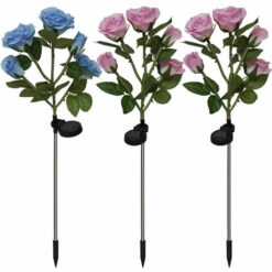 AIDUCHO Lampes Solaires à LED En Forme De Roses Artificielles Pour Extérieur, Décoration De Jardin, Cour, Patio, Tombe, Cimetière, Balcon, Décoration De Noël – Rose -Luminaire solaire Soldes 2022 35477668 5