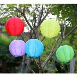 ILoveMilan 6 Pièces De Lanternes Solaires 12" Lanternes Solaires Chinoises LED Lampe Lanterne Suspendue Étanche Lanterne Solaire Multicolore Peint Pour Décoration Jardin Maison -Luminaire solaire Soldes 2022 35782335 4