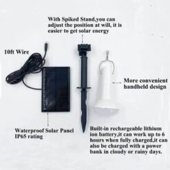 DEVENIRRICHE Poulailler Solaire à Suspendre Avec Lampe LED Solaire Pour Camping, Randonnée, Poulailler, Abri De Jardin 9 DEVENIRRICHE Poulailler Solaire à Suspendre Avec Lampe LED Solaire Pour Camping, Randonnée, Poulailler, Abri De Jardin -Luminaire solaire Soldes 2022 35814800 3