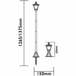 Lanterne Solaire LED Noire Blanc Chaud 10 Lm CASABLANCA LUXFORM -Luminaire solaire Soldes 2022 35822352 3