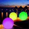 DONTODENT Lampe Solaire Flottante,Globe Solaire à LED étanche, Boule Lumineuse, Lampe De Nuit à DEL Changeante De Couleur Extérieure, Décor De Fête Pour Piscine,Mariage,Plage,Jardin,Pelouse,Sentier -Luminaire solaire Soldes 2022 35872616 1