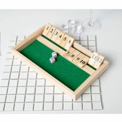 ABCRITAL Relaxdays Shut The Box 9, 2 Dés En Bois Et Plateau De Dés, Pour Au Moins 2 Joueurs, Jeu Familial Classique, Bois, Naturel / Vert -Luminaire solaire Soldes 2022 36352129 4