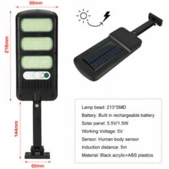 THSINDE Lampes Solaires Extérieures, 2 Pack 213 LED Éclairage De Sécurité D'extérieur Avec Détecteur De Mouvement Étanche 180° Ajustable Lampes Solaires Pour Mur Extérieur, Jardin, Rue, Porche -Luminaire solaire Soldes 2022 36717152 3