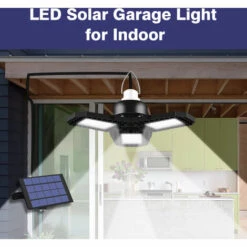 HAPPYSHOPPING Lampe De Garage A LED Solaire Pour L'interieur 120 LED Lampes Suspendues A LED Deformables Avec Panneau Solaire Etanche IP65 Lampe De Plafond A LED Rechargeable A Eclairage Automatique Lampes De Securite Suspendues Pour Lieux Interieurs Magasin De Porte D -Luminaire solaire Soldes 2022 36820491 4