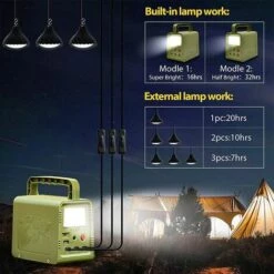 HIGHSAM Solaire Lampes 3 Ampoules LED Kits De Générateur D'énergie Solaire Portable - 13000mAh/42Wh -Luminaire solaire Soldes 2022 36860787 5
