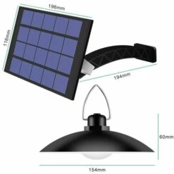 HIGHSAM Solaire Lampes 4 Têtes 80LED Eclairage Cabanon Intérieur Extérieur IP65 Avec Câble De 3 M - Lumière Blanche -Luminaire solaire Soldes 2022 36860887 5