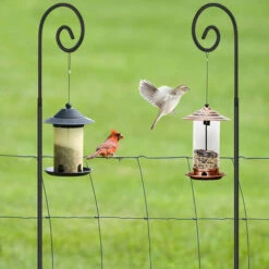 UNHO 2PCS Mangeoire Oiseaux Exterieur Sur Pied - Crochets De Jardin Pour Lanterne Lampadaire Plante Grain à Oiseaux 150cm Piquet Suspension En Métal Décoration Pour Suspendre Les Lampes Solaires -Luminaire solaire Soldes 2022 36947868 3