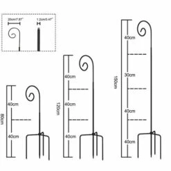 UNHO 2PCS Mangeoire Oiseaux Exterieur Sur Pied - Crochets De Jardin Pour Lanterne Lampadaire Plante Grain à Oiseaux 150cm Piquet Suspension En Métal Décoration Pour Suspendre Les Lampes Solaires -Luminaire solaire Soldes 2022 36947868 4