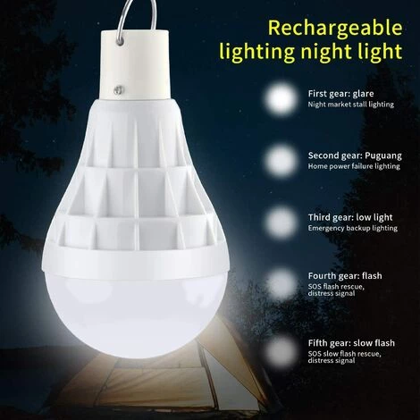 Kueatily Solaire Alimenté Ampoule Led, 12W Lampe Urgence Solaire Rechargeable Avec Télécommande Pour Extérieur, Randonnée, Camping, Tente De Pêche 6 Kueatily Solaire Alimenté Ampoule Led, 12W Lampe Urgence Solaire Rechargeable Avec Télécommande Pour Extérieur, Randonnée, Camping, Tente De Pêche â Image 4