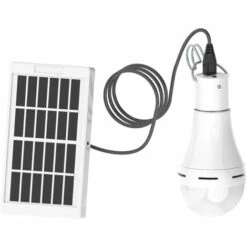 HAPPYSHOPPING Ampoules LED A Energie Solaire 7W Controle D'eclairage A Distance Et AUTO 5 Fonctions D'eclairage Reglage De La Minuterie 6000-6500K Lumieres Blanches Rechargeables D'exterieur Pour La Peche De Nuit En Camping, Modele: 1.2W 1500mA -Luminaire solaire Soldes 2022 37256635 4