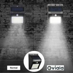 OVIALA Lot De 4 Appliques Solaire Led Mural Plastique Noir - Noir -Luminaire solaire Soldes 2022 38235977 3