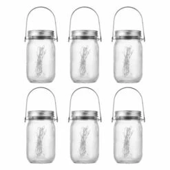 OVIALA Lot 6 Lanternes Solaire à Suspendre En Verre Blanc - Transparent