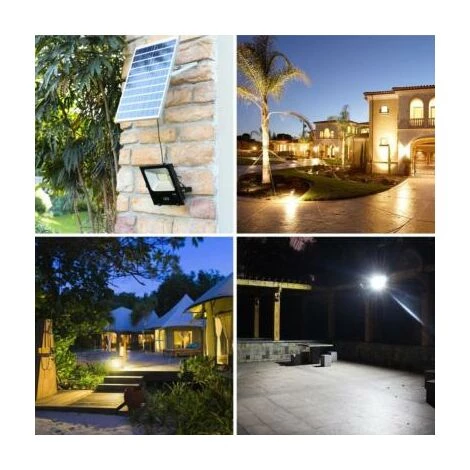 SILAMP Projecteur Solaire LED 400W IP65 Dimmable (Panneau Solaire + Télécommande Inclus) - Blanc Froid 6000K - 8000K 4 SILAMP Projecteur Solaire LED 400W IP65 Dimmable (Panneau Solaire + Télécommande Inclus) - Blanc Froid 6000K - 8000K – Image 2