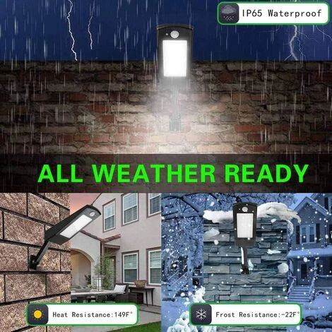 BEARSU Lumière Solaire 48 LED 4500mAh 900lm IP65 Lampe De Extérieure étanche Noir Avec Support Réglable Et Télécommande,120° Lumières De Détecteur De Mouvement Extérieur Pour Jardin - Lumière Blanche 6 BEARSU Lumière Solaire 48 LED 4500mAh 900lm IP65 Lampe De Extérieure étanche Noir Avec Support Réglable Et Télécommande,120° Lumières De Détecteur De Mouvement Extérieur Pour Jardin - Lumière Blanche – Image 4