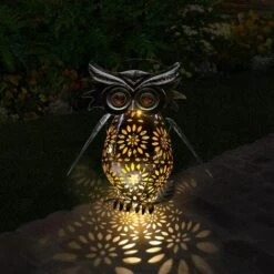 BEARSU Lanterne Solaire Jardin Hibou LED Lanterne Solaire Extérieure Vintage Lanterne Étanche IP65 Lampe Solaire Lanternes Suspendues Décorations Extérie