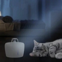 ZHUOXUAN Fontaine à Eau Pour Chat, Fontaine Chat 2.5L, Distributeur Eau Pour Chat Chien Avec Filtre à Charbon Actif, Fontaine Silencieuse Avec Plateau En Acier Inoxydable, Veilleuse à LED -Luminaire solaire Soldes 2022 39437638 4