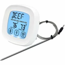 ZHUOXUAN Thermomètre à Viande Numérique Pour Cuisson Au Four, Barbecue, Gril Avec 1 Sondes Et Une Minuterie