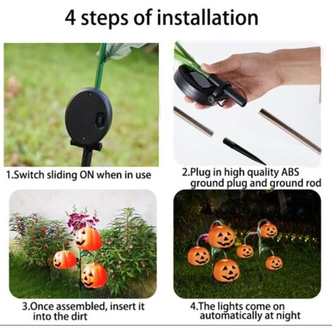 BETTERLIFE Lampe Citrouille - Lampe Solaire LED - Lampe Solaire De Jardin - Lampe De Jardin - Décoration D'Halloween - Figurine De Jardin - Sculptures Pour Extérieur Balcon Et Terrasse 5 BETTERLIFE Lampe Citrouille - Lampe Solaire LED - Lampe Solaire De Jardin - Lampe De Jardin - Décoration D'Halloween - Figurine De Jardin - Sculptures Pour Extérieur Balcon Et Terrasse – Image 3