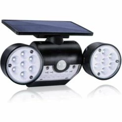 ILOVEMILAN Lampe Solaire Extérieure, Applique Murale Solaire Extérieure, Avec 30 Projecteurs LED étanches à Double Tête, Rotation à 360 Degrés, Avec Détecteur De Mouvement Pour Le Jardin