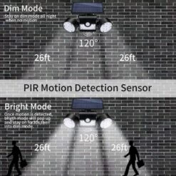 ILOVEMILAN Lampe Solaire Extérieure, Applique Murale Solaire Extérieure, Avec 30 Projecteurs LED étanches à Double Tête, Rotation à 360 Degrés, Avec Détecteur De Mouvement Pour Le Jardin -Luminaire solaire Soldes 2022 40103847 5