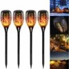 AMAYA Lampes De Poche De Jardin, Lampes à LED, Lampes De Poche à Flamme Solaire, Lampes De Poche étanches IP65, Lampes Décoratives Et Lampes Solaires, Décoration De Jardin/chemin/cour (motif 33LED + Accessoires De Montage Mural 4pcs) -Luminaire solaire Soldes 2022 40296286 1