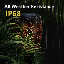 AMAYA Lampes De Poche De Jardin, Lampes à LED, Lampes De Poche à Flamme Solaire, Lampes De Poche étanches IP65, Lampes Décoratives Et Lampes Solaires, Décoration De Jardin/chemin/cour (motif 33LED + Accessoires De Montage Mural 4pcs) -Luminaire solaire Soldes 2022 40296286 3