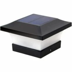 Lumière De Capuchon De Poteau Solaire, Appliques Murales De Jardin Étanches Ip65, Lumière Pilier Solaire, Lampe De Capuchon Poteau Paysage Pour Pavillons Cour Jardin Mur Supérieur Rue, Lumière Chaude GrooFoo