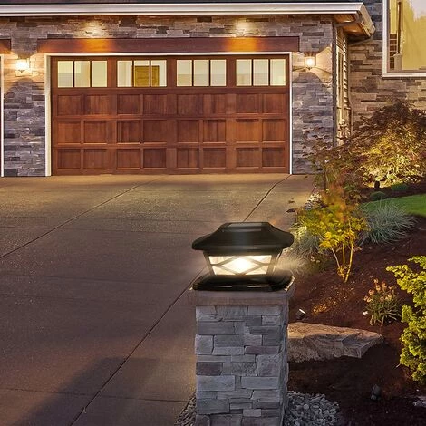 AIDUCHO 2 Pièces Lampes De Poteau De Chapeau Solaires Extérieures Lumières De Poteau LED Étanches Lampadaires Solaires De Clôture Décorative Adaptés (Noir) 6 AIDUCHO 2 Pièces Lampes De Poteau De Chapeau Solaires Extérieures Lumières De Poteau LED Étanches Lampadaires Solaires De Clôture Décorative Adaptés (Noir) – Image 4