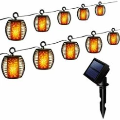 HIGHSAM Solaire Lampes 10 Têtes Guirlandes Lumineuses étincelantes Pour L'extérieur Imperméables