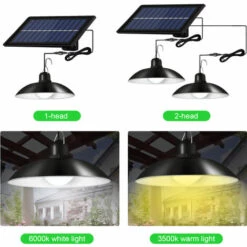 HAPPYSHOPPING Plafonnier A LED A Energie Solaire Dimmable Shed Lights Lustre De Patio Lampe Suspendue A Lumiere Solaire Divisee Telecommande Et Controle D'eclairage Avec Fonction De Minuterie IP65 Resistant A L'eau Pour L'eclairage Exterieur Interieur, Modele: Blanc 1 10 HAPPYSHOPPING Plafonnier A LED A Energie Solaire Dimmable Shed Lights Lustre De Patio Lampe Suspendue A Lumiere Solaire Divisee Telecommande Et Controle D'eclairage Avec Fonction De Minuterie IP65 Resistant A L'eau Pour L'eclairage Exterieur Interieur, Modele: Blanc 1 -Luminaire solaire Soldes 2022 41584461 4