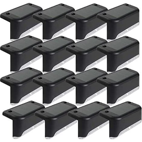 BEARSU Lot De 16 Lampes LED Solaires Pour Escaliers, Cour, Mur, Paysage, Allée, Clôture, Etc. 3 BEARSU Lot De 16 Lampes LED Solaires Pour Escaliers, Cour, Mur, Paysage, Allée, Clôture, Etc.