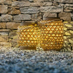 LUMISKY Lanterne Solaire Décorative CAPRI XL Beige Polyrotin H41cm - Beige -Luminaire solaire Soldes 2022 42224661 4